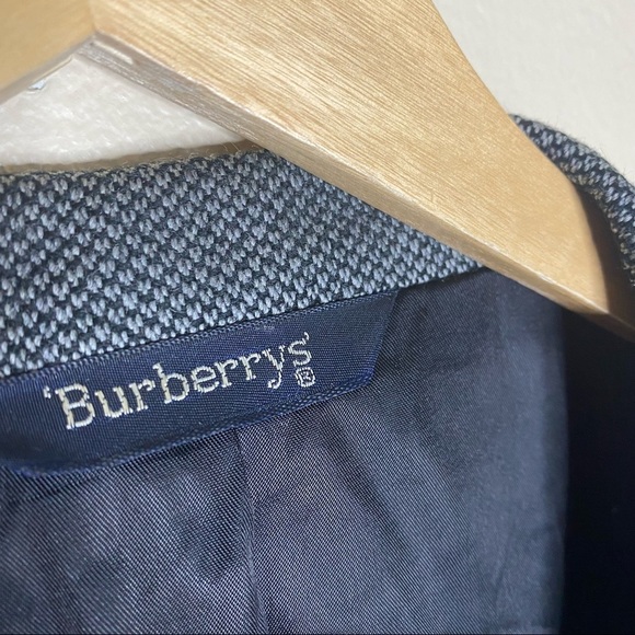 Vintage Burberry Gray 100% Pure New Wool Blazer - Picture 3 of 9